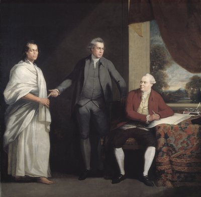 オマイ、ジョセフ・バンクスとダニエル・ソランダー博士、1775年頃（油彩・キャンバス） 作： William Parry