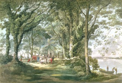 野外の食事での人物のいる風景、1760〜1782年 作： William Pars