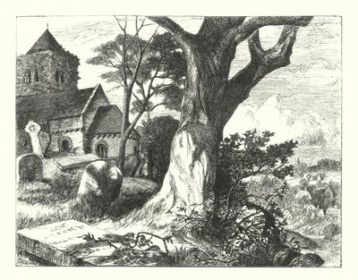 村の教会堂（彫刻 作： William Paton Burton