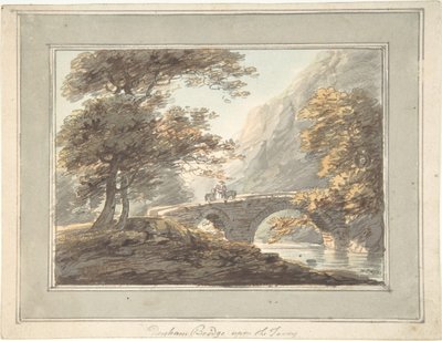 テイビー川に架かるデンハム・ブリッジ、1780-1830年。 作： William Payne