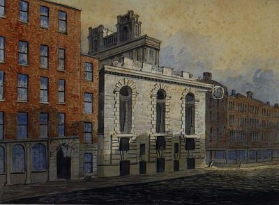 ロンバード・ストリート・サウス、セント・メアリー・ウールノスとともに、1815年頃（水彩画） 作： William Pearson