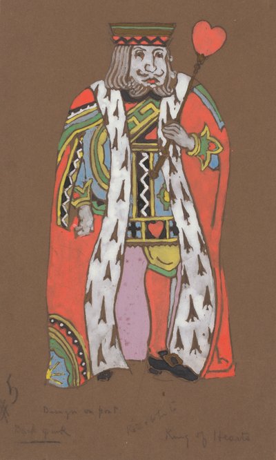 ハートの王様「アリス・イン・ワンダーランド」の衣装デザイン（1915年 作： William Penhallow Henderson