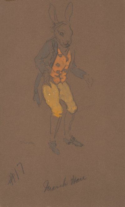 三月ウサギの衣装デザイン（『アリス・イン・ワンダーランド』より） 1915年 作： William Penhallow Henderson