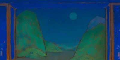 海辺（『アリス・イン・ワンダーランド』のセットデザイン、1915年） 作： William Penhallow Henderson
