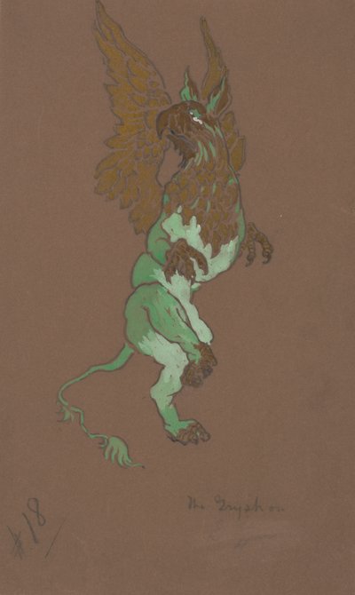 アリス・イン・ワンダーランド」のグリフォン衣装デザイン、1915年。 作： William Penhallow Henderson