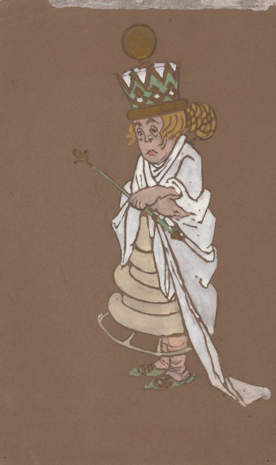 白の女王（『アリス・イン・ワンダーランド』衣装デザイン）1915年 作： William Penhallow Henderson