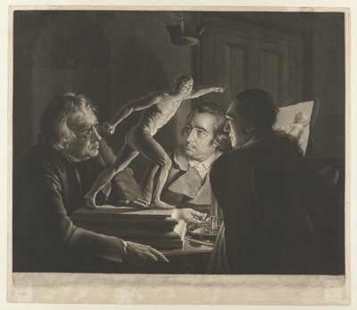 ボルゲーゼ グラディエーターの模型を見る 3 人の男性 作： William Pether