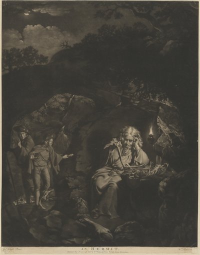 隠者 作： William Pether after Joseph Wright