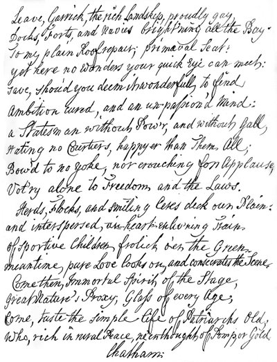 チャタム卿の詩からデビッドギャリックへの詩、18世紀、1840 作： William Pitt