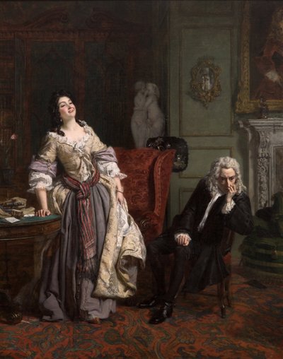 アレクサンダーポープは1852年にメアリーウォートリーモンタギューに愛を宣言しました 作： William Powell Frith
