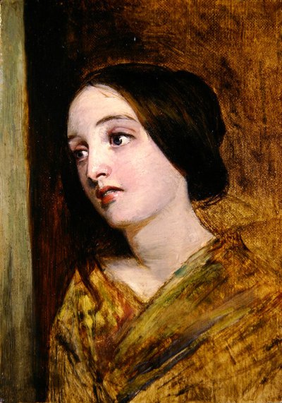 Head and Shoulders of a Girl（油彩・キャンバス） 作： William Powell Frith