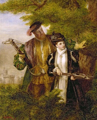 1903年ウィンザーフォレストでヘンリー王とアンブーリンディアが射撃 作： William Powell Frith