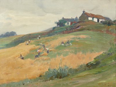 ヒルサイドの収穫労働者（キャンバスに油彩） 作： William Pratt