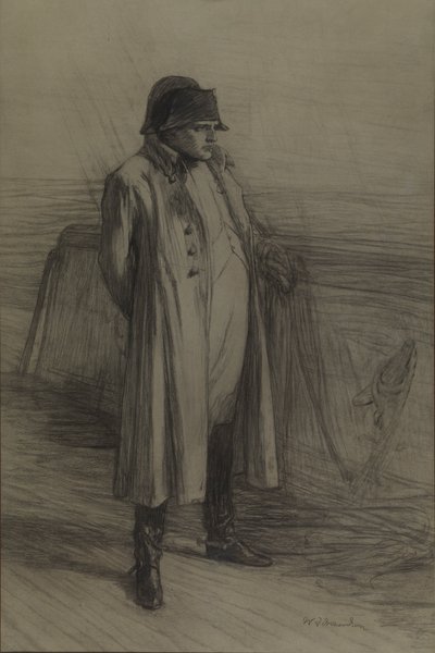 ベレロフォン号乗船中のナポレオン 1880年頃（木炭、黒チョーク） 作： William Quiller Orchardson