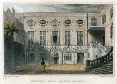 ブリュワーズホール、アドルストリート、シティオブロンドン、1831年。 作： William Radclyffe