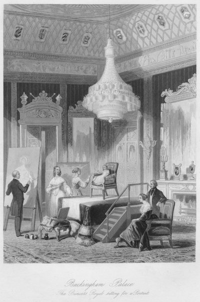 バッキンガム宮殿。肖像画のために座っているプリンセスロイヤル、c1841 作： William Radclyffe