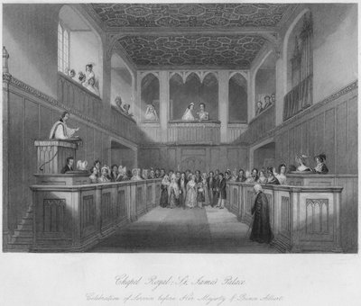 チャペルロイヤル-セントジェームス宮殿、c1841 作： William Radclyffe