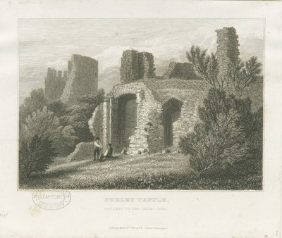 ダドリー城-キープ：彫刻、nd [c1831]（印刷） 作： William Radclyffe