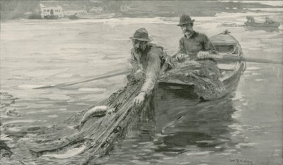 ブリティッシュコロンビア州のフレーザー川のサケの網 作： William Rainey