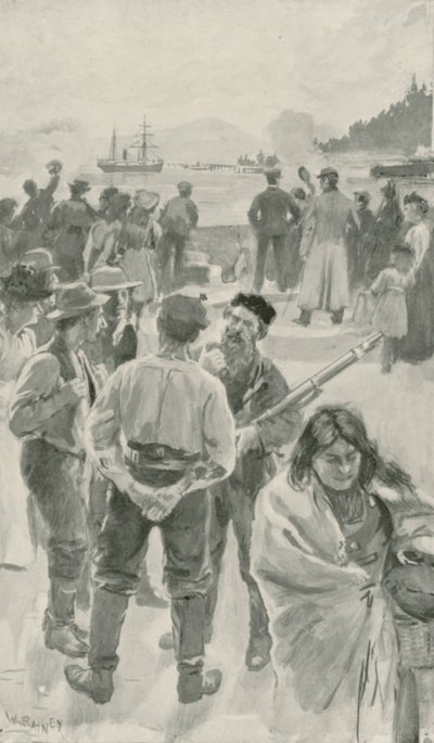 フォートヨーク、ハドソン湾に毎年恒例の船の到着 作： William Rainey