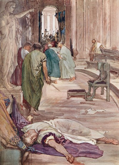 The Murder of Caesar」（カラーリトグラフ 作： William Rainey