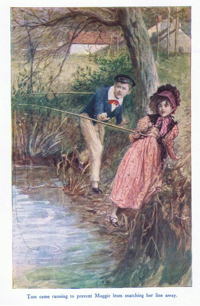 トムは、マギーが彼女のラインを奪うのを止めるために走りに来ました、1930年代 作： William Rainey
