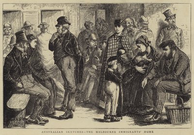 オーストラリアのスケッチ、メルボルン移民の家 作： William Ralston