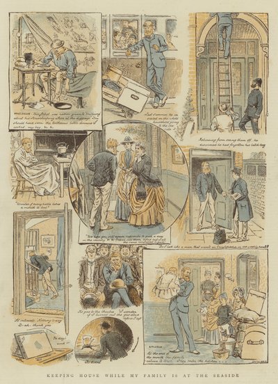 私の家族が海辺にいる間家を守る（クロモリト） 作： William Ralston