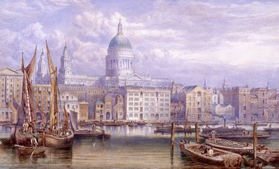 バンクサイドから見たセント・ポール、ロンドン、1883年 作： William Richardson