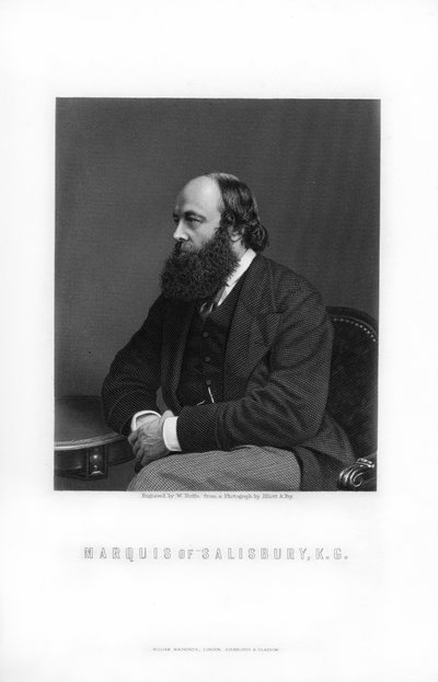 ロバートガスコインセシル、ソールズベリー第3侯爵、イギリスの政治家、首相、1893年。 作： William Roffe