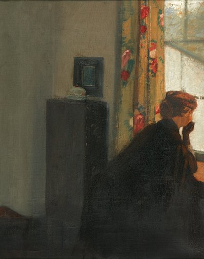 窓辺にて（キャンバスに油彩） 作： William Rothenstein
