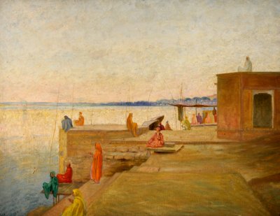 インド、ベナレスの夜 作： William Rothenstein