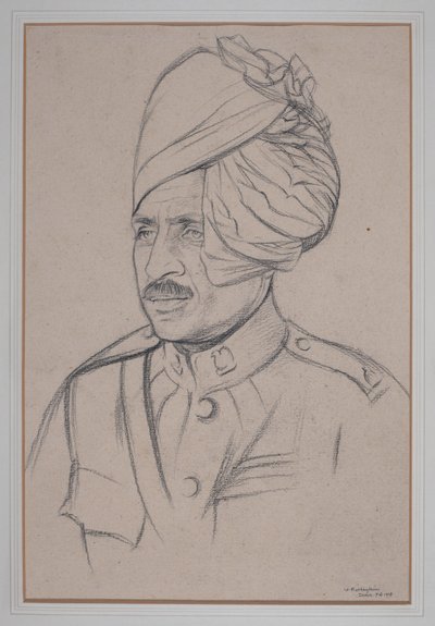 インド騎兵隊の男 作： William Rothenstein