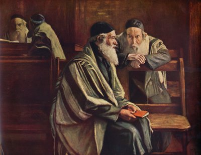 ユダヤ人のシナゴーグ、スピタルフィールズ、1935 作： William Rothenstein