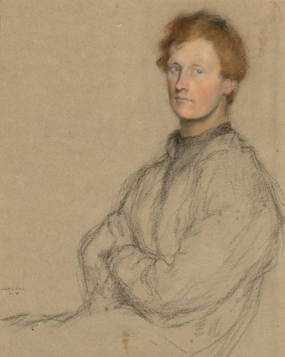 チャールズ・ヘーゼルウッド・シャノンの肖像 (1863-1937) 作： William Rothenstein