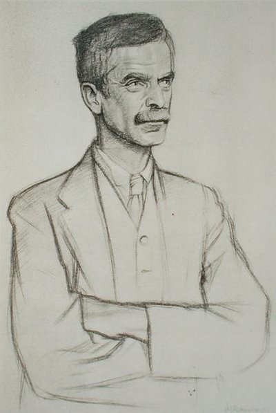 ジョン・ローレンス・ル・ブレトン・ハモンドの肖像 (1872-1949) 作： William Rothenstein