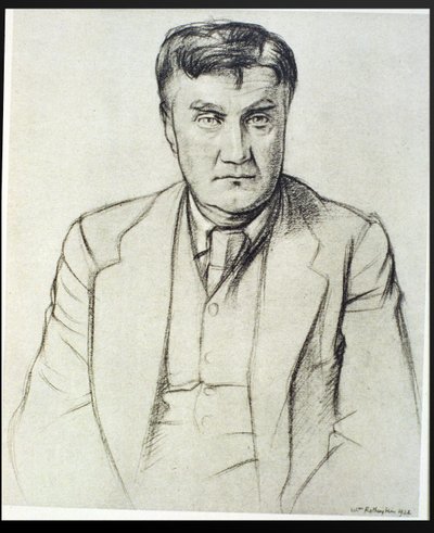 ラルフ・ヴォーン・ウィリアムズの肖像 (1872-1958) 作： William Rothenstein