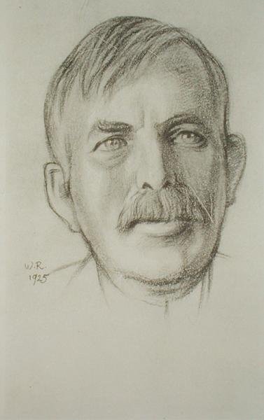 サー・アーネスト・ラザフォードの肖像 (1871-1937) 作： William Rothenstein