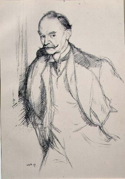 シリーズ「英国の肖像」からのトーマス・ハーディ（1840-1928）の肖像 作： William Rothenstein