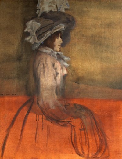帽子をかぶった女性の肖像 作： William Rothenstein