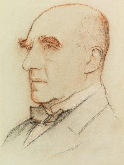 サー アーサー ピネロ、劇作家 (色チョーク) 作： William Rothenstein
