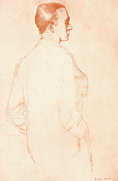 ヘンリーマクシミリアンビールボーム卿、イギリスのパロディスト、風刺漫画家、1911年。 作： William Rothenstein