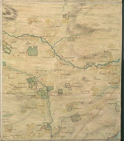 Roy Map 19/3f: Roy Military Survey of Scotland による Forfarshire (または Angus) の Colliston 周辺地域 作： William Roy