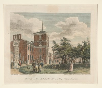 州議会議事堂の裏、フィラデルフィア 作： William Russell Birch