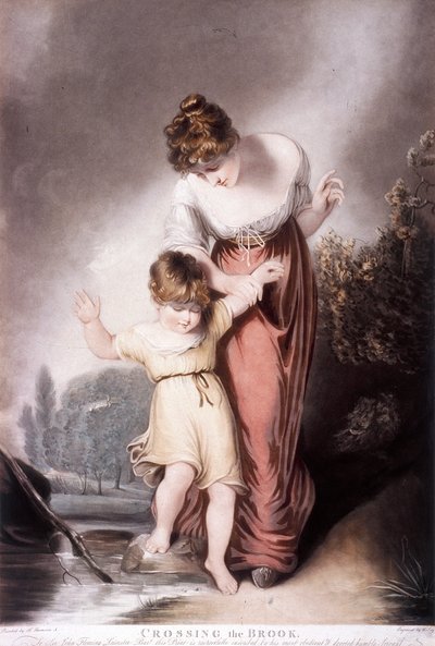 「小川を渡る」、c1803 作： William Say