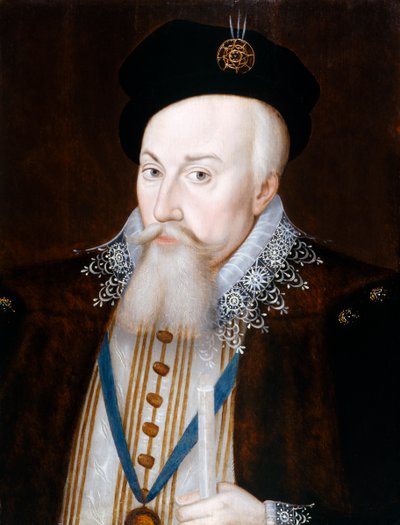 レスター伯ロバート・ダドリーの肖像、c1587。 作： William Segar