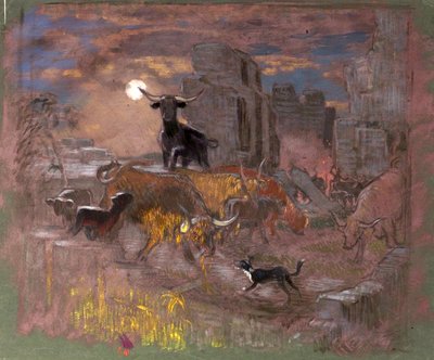 ハイランドレイダーのための研究。 1918年頃（紙に油彩） 作： William Shackleton