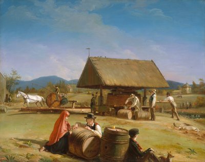 サイダーメイキング、1840-41。 作： William Sidney Mount