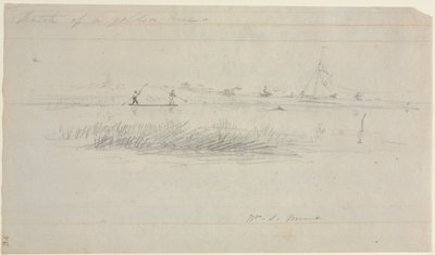 ニューヨーク州ロングアイランドのセタウケットでウナギのスピアリング 作： William Sidney Mount