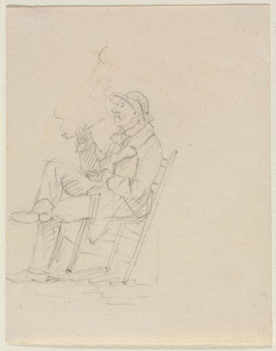 パイプを吸う男 作： William Sidney Mount